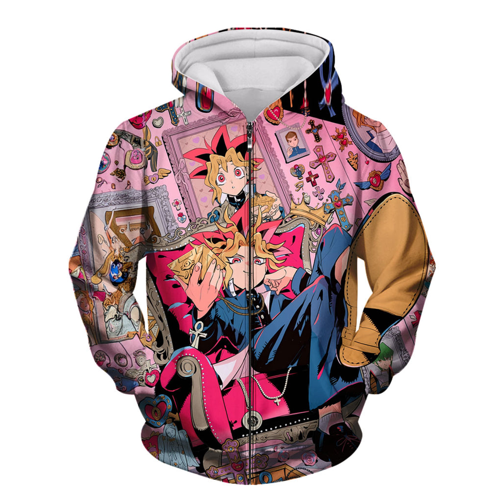 Yugioh Yami Yugi Sitting Amidst Pink Trinkets Anime Apparel
