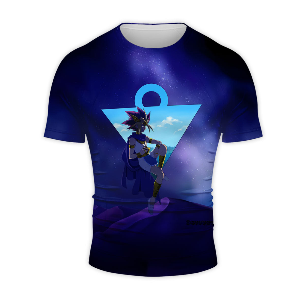 Yugioh Yami Yugi Sitting In Starry Blue Night Sky Anime Apparel