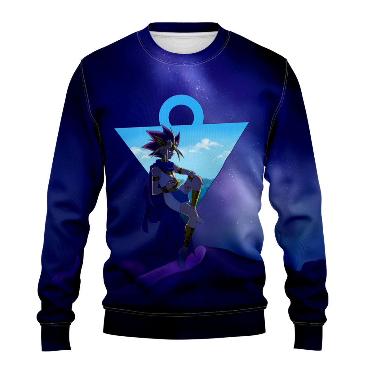 Yugioh Yami Yugi Sitting In Starry Blue Night Sky Anime Apparel