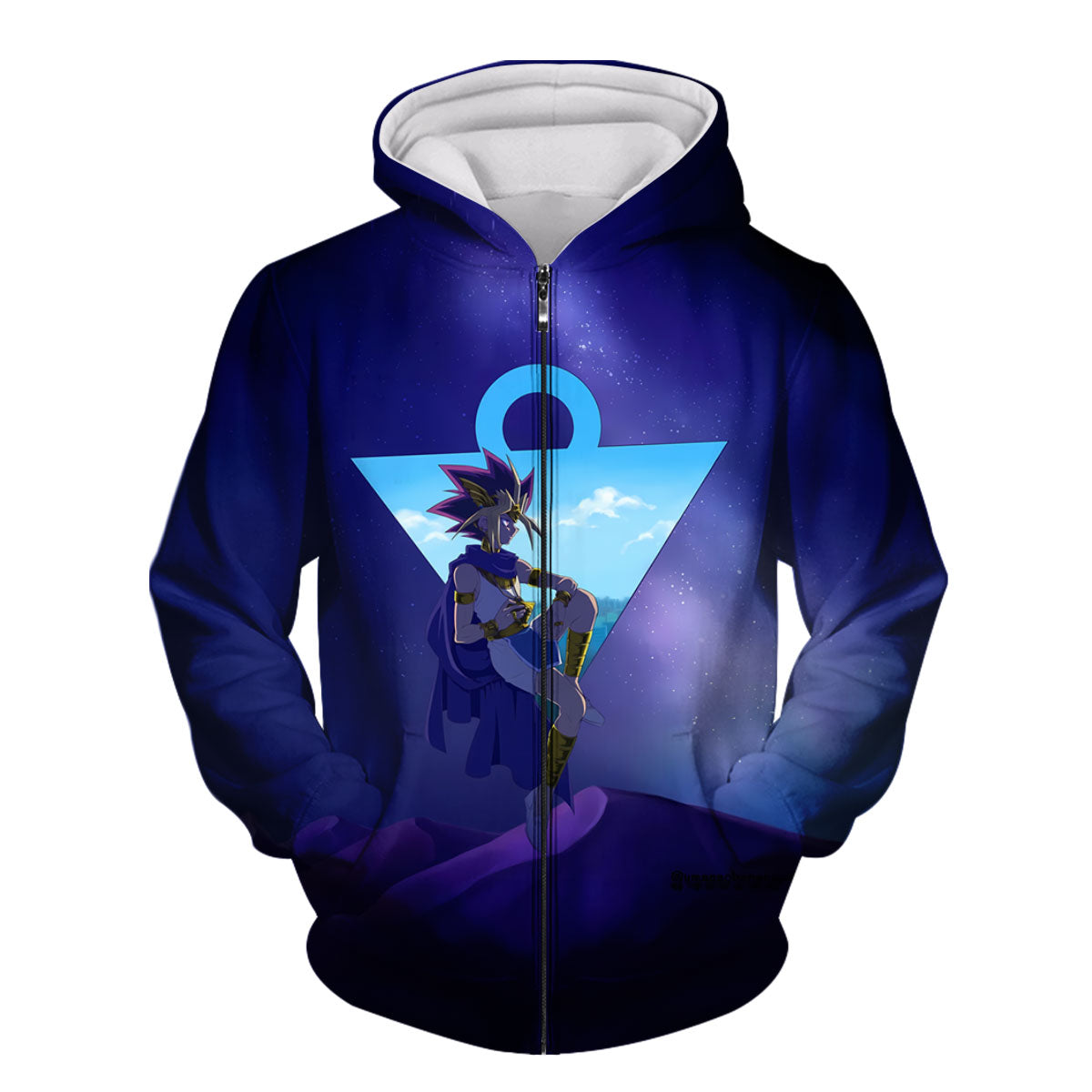 Yugioh Yami Yugi Sitting In Starry Blue Night Sky Anime Apparel