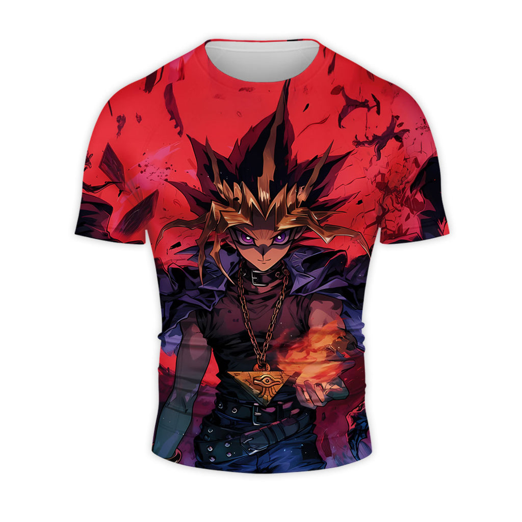 Yugioh Yami Yugi Standing In Fiery Red Background Anime Apparel