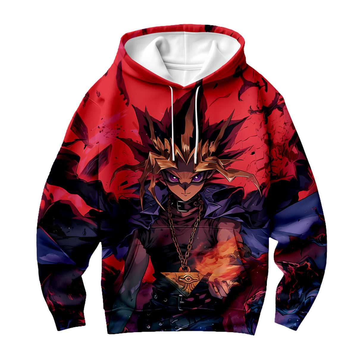 Yugioh Yami Yugi Standing In Fiery Red Background Anime Apparel