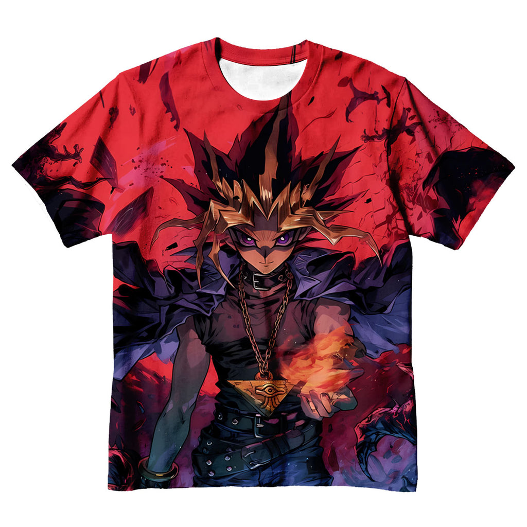 Yugioh Yami Yugi Standing In Fiery Red Background Anime Apparel