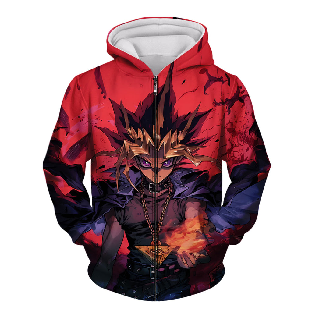 Yugioh Yami Yugi Standing In Fiery Red Background Anime Apparel