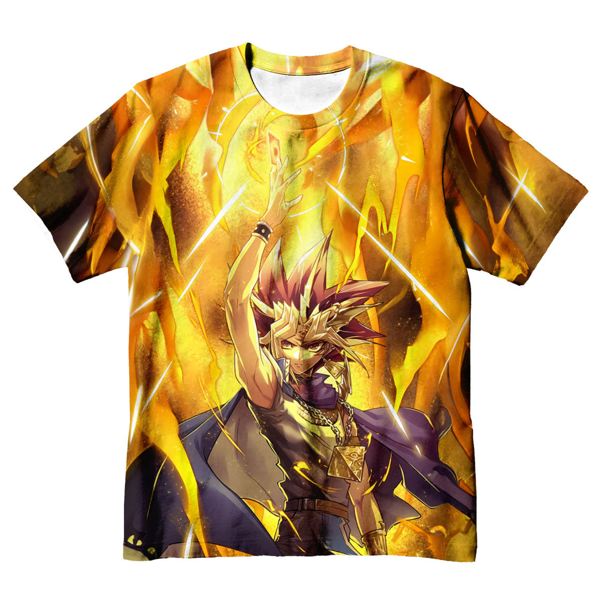 Yugioh Yami Yugi Surrounded By Blazing Yellow Flames Anime Apparel