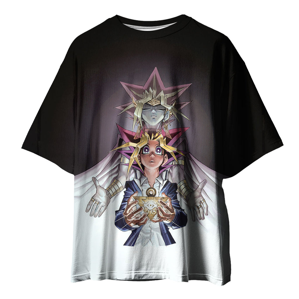 Yugioh Yugi And Atem Standing With White Puzzle Anime Apparel