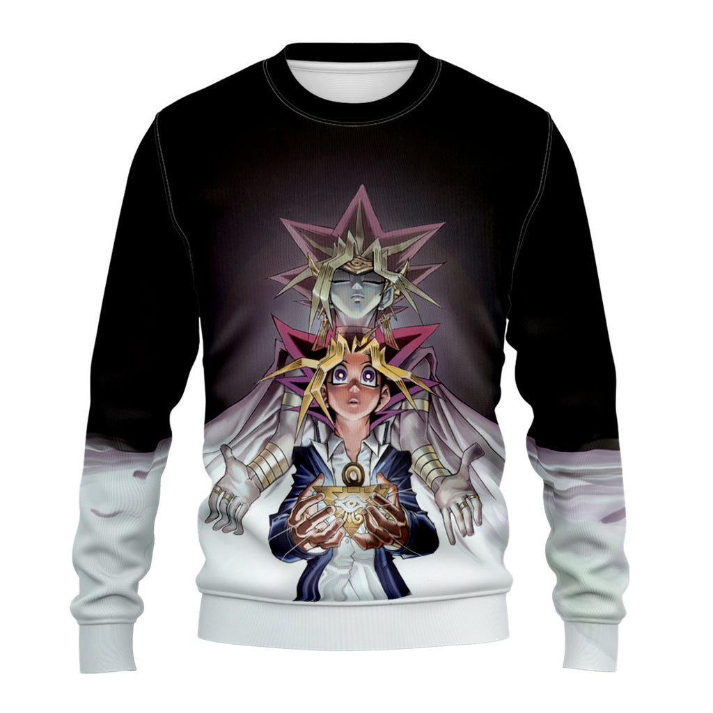 Yugioh Yugi And Atem Standing With White Puzzle Anime Apparel