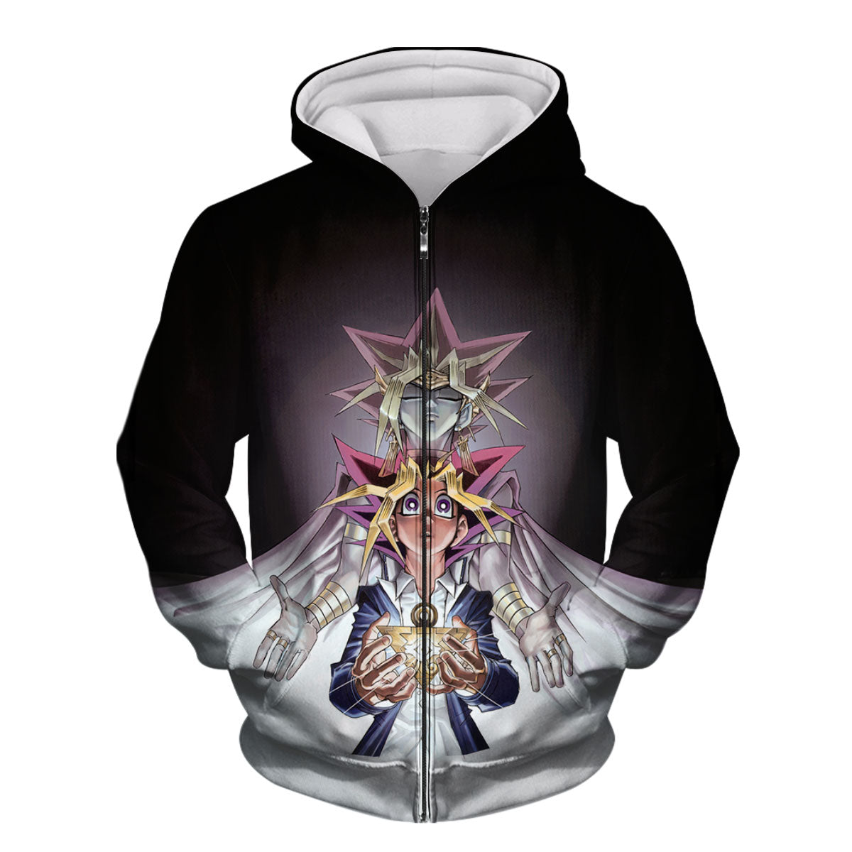 Yugioh Yugi And Atem Standing With White Puzzle Anime Apparel
