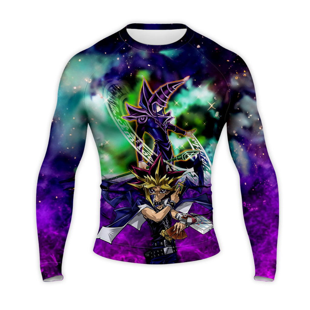 Yugioh Yugi And Dark Magician In Purple Cosmic Background Anime Apparel