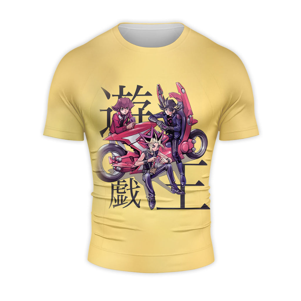 Yugioh Yugi And Friends Riding Yellow Bicycles On Road Anime Apparel