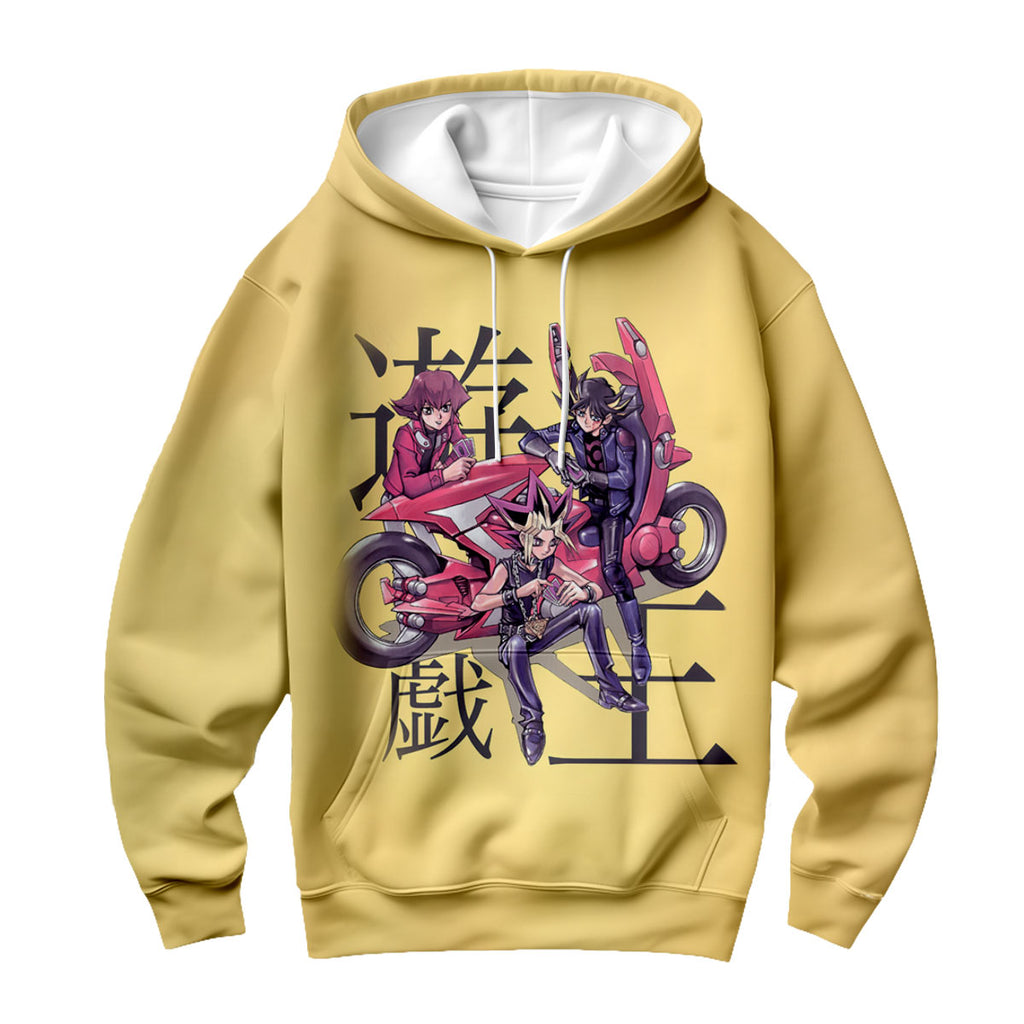 Yugioh Yugi And Friends Riding Yellow Bicycles On Road Anime Apparel