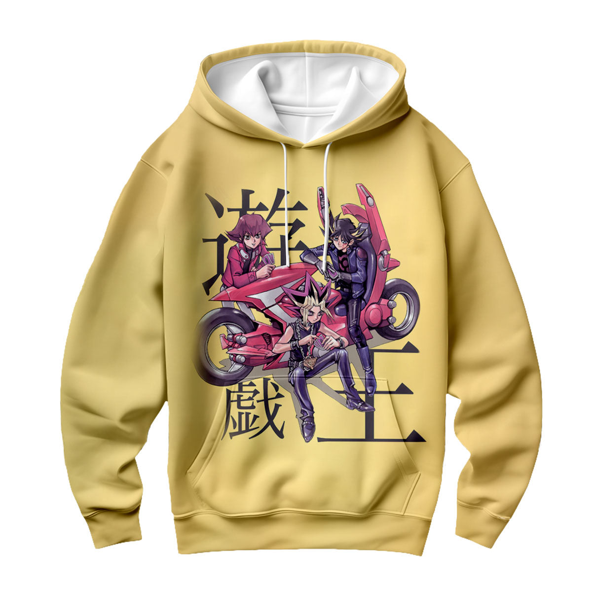 Yugioh Yugi And Friends Riding Yellow Bicycles On Road Anime Apparel