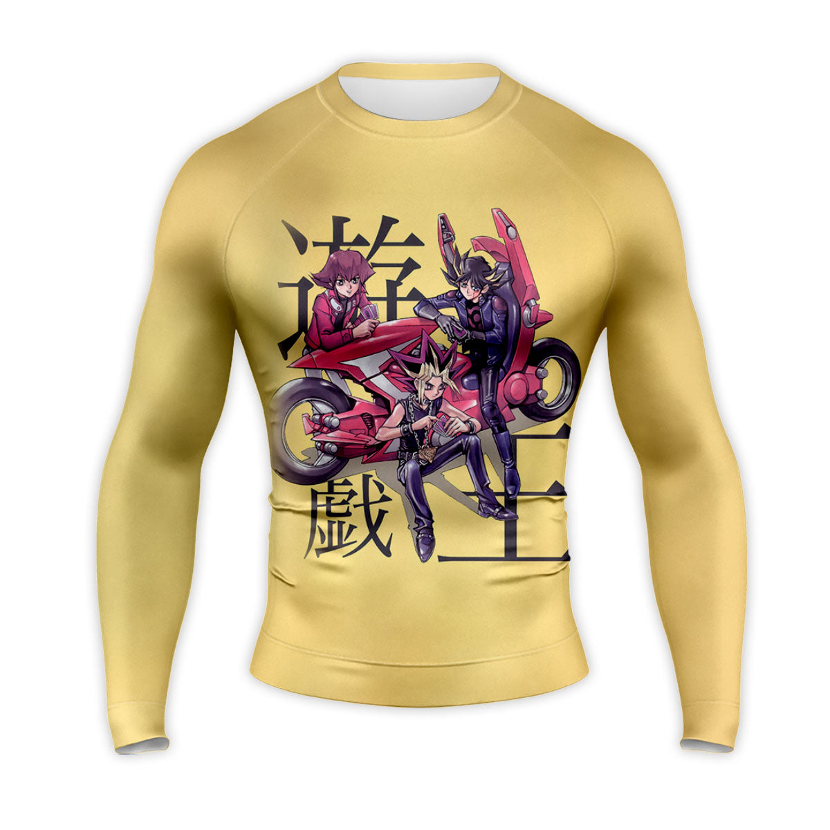 Yugioh Yugi And Friends Riding Yellow Bicycles On Road Anime Apparel