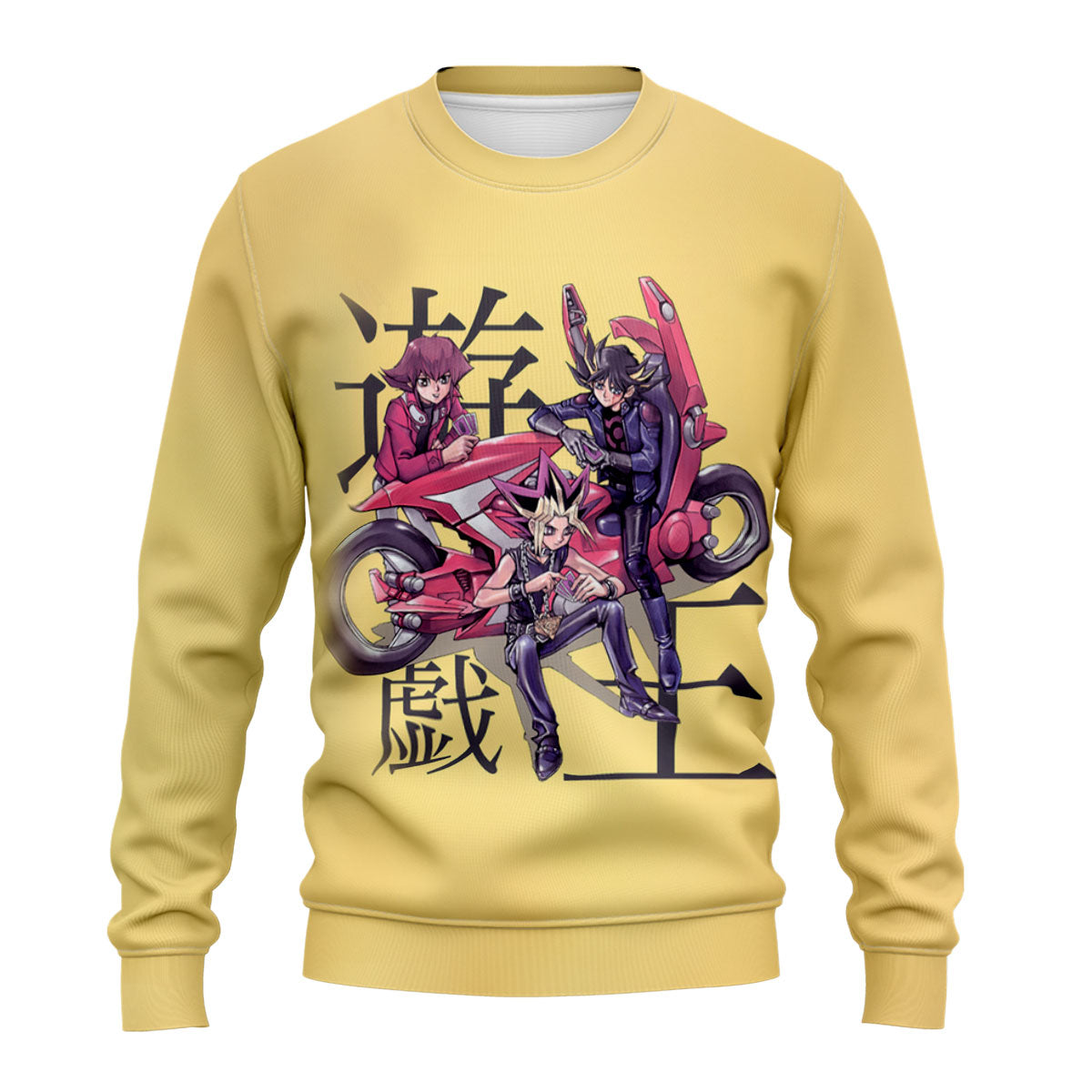 Yugioh Yugi And Friends Riding Yellow Bicycles On Road Anime Apparel