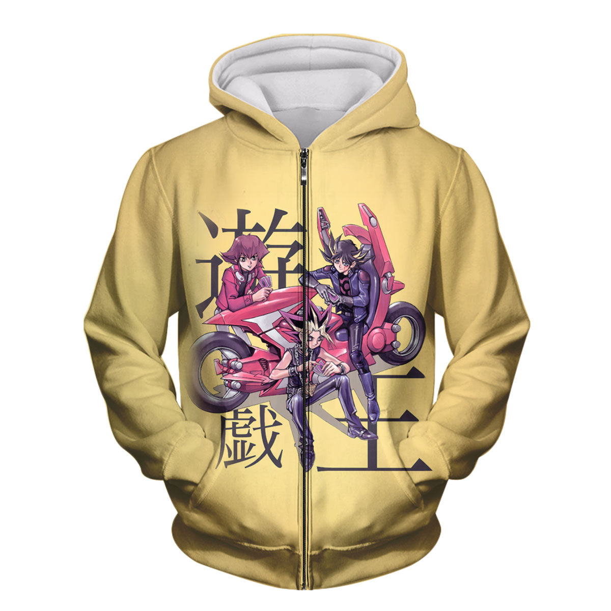 Yugioh Yugi And Friends Riding Yellow Bicycles On Road Anime Apparel