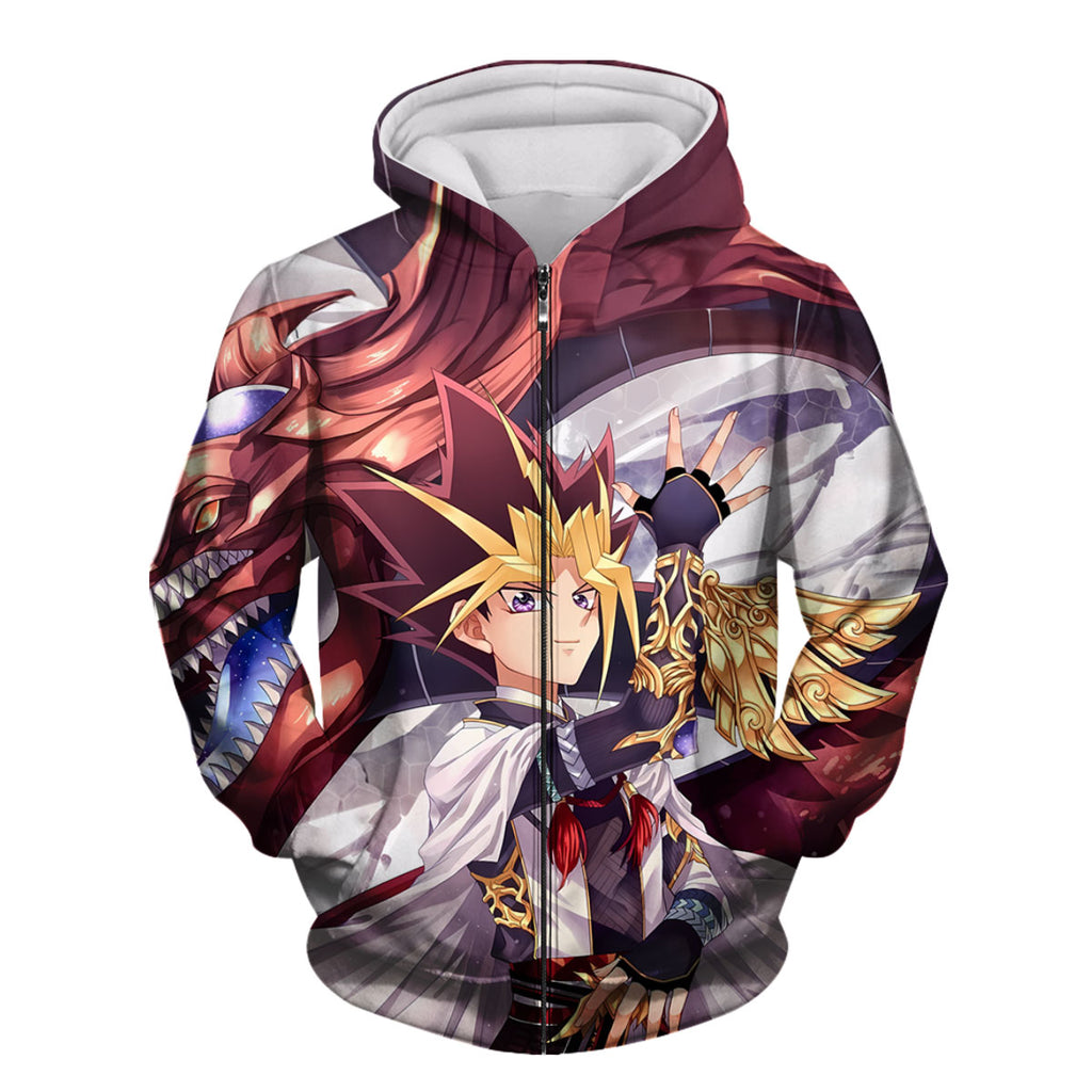 Yugioh Yugi And Slifer The Sky Dragon Standing Together Anime Apparel