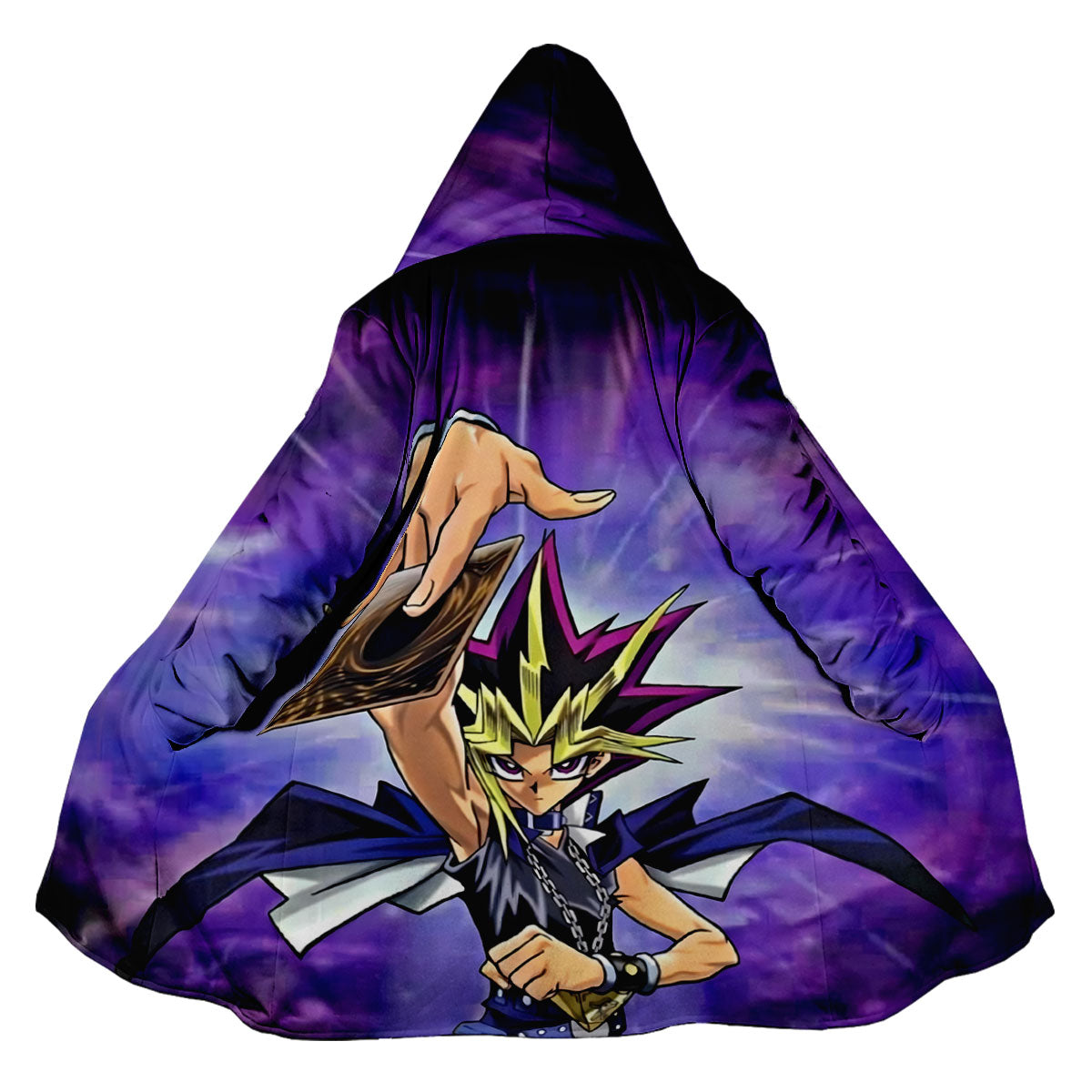 Yugioh Yugi Holding Purple Card Anime Apparel