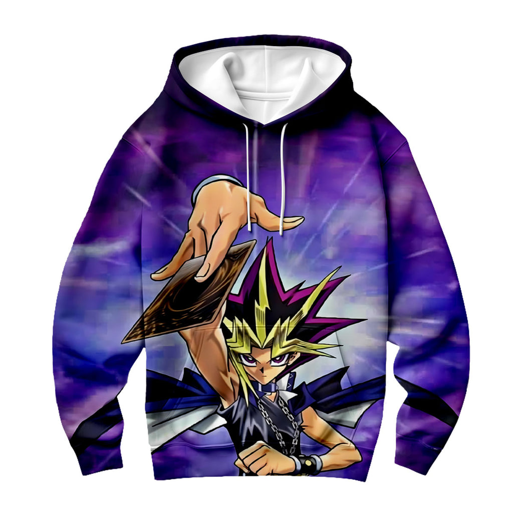 Yugioh Yugi Holding Purple Card Anime Apparel