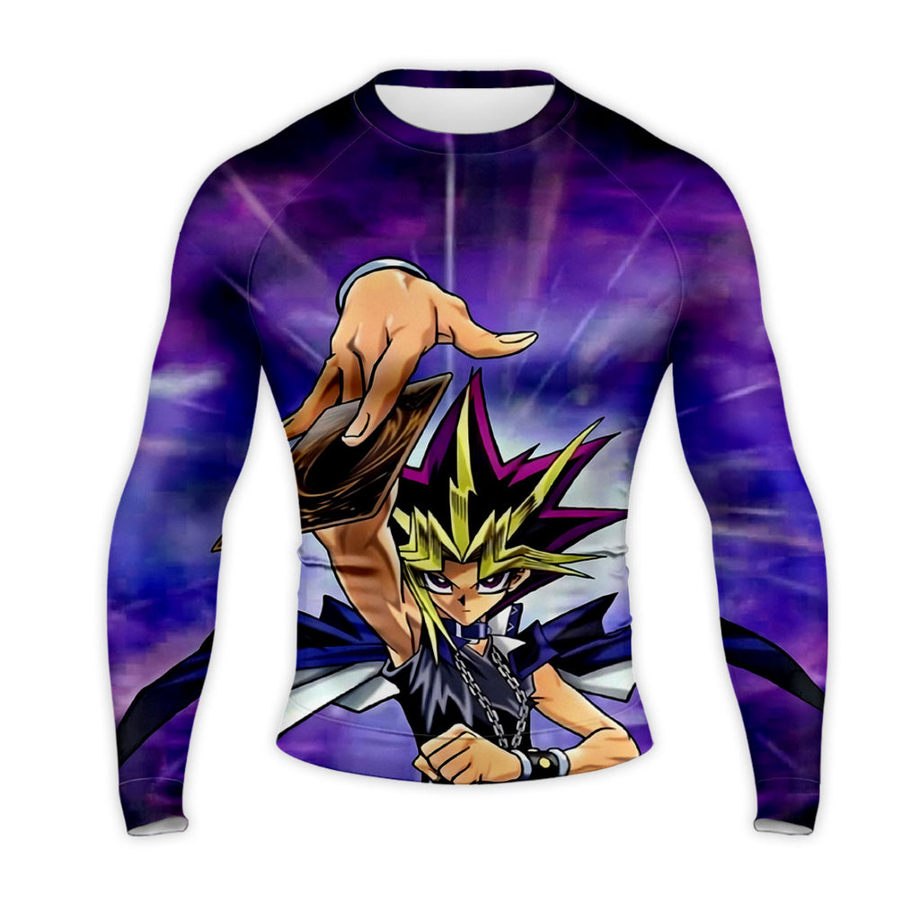 Yugioh Yugi Holding Purple Card Anime Apparel