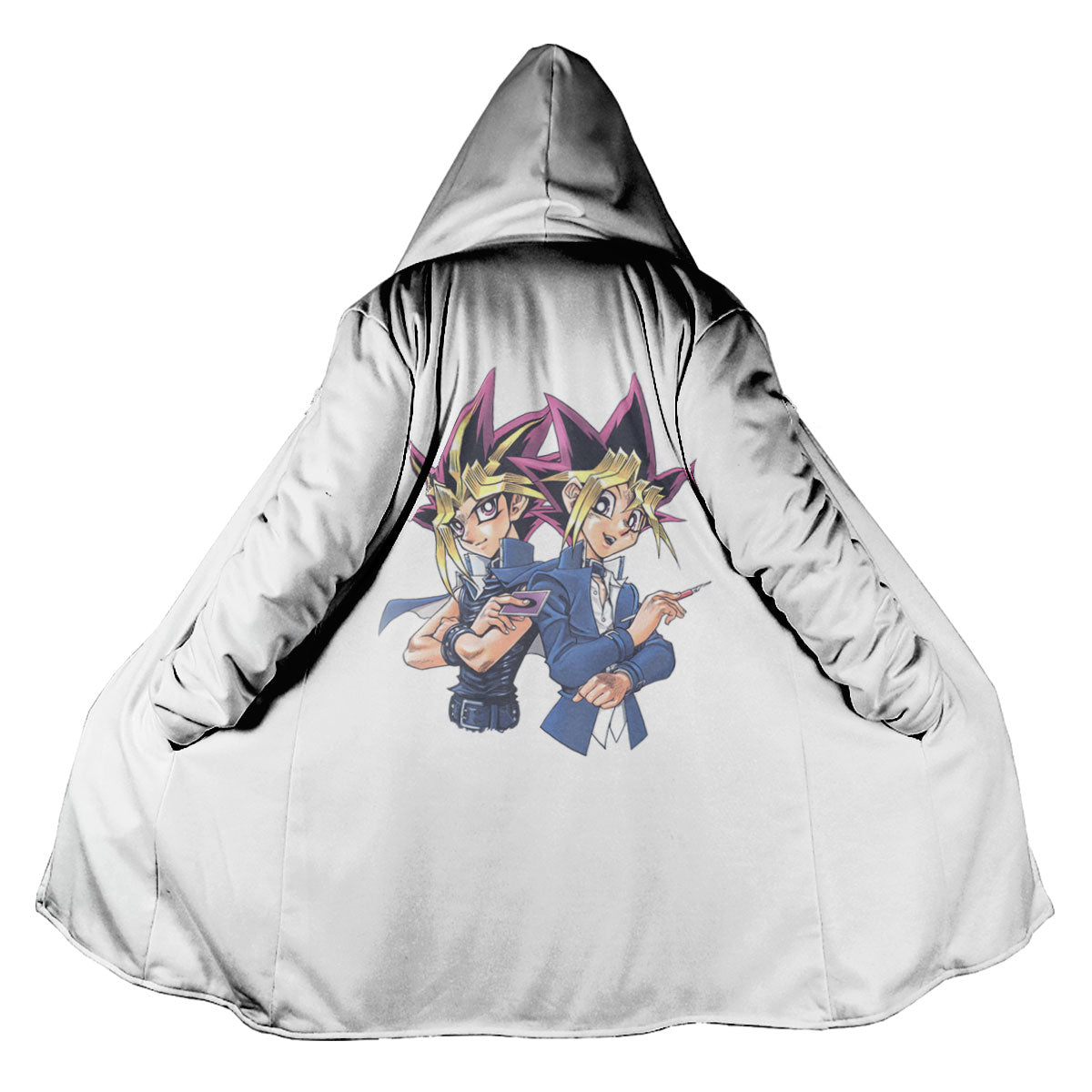 Yugioh Yugi Muto And Atem Back To Back Standing Blue Background Anime Apparel