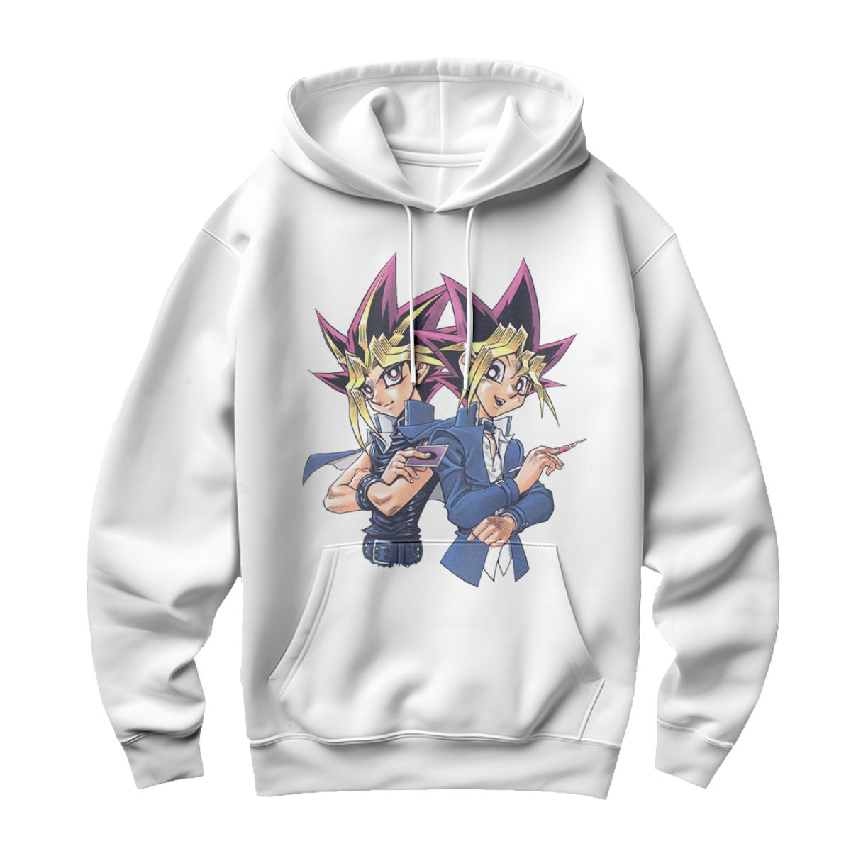 Yugioh Yugi Muto And Atem Back To Back Standing Blue Background Anime Apparel