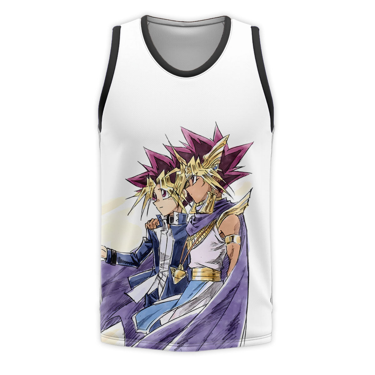 Yugioh Yugi Muto And Atem Standing Side By Side Purple Anime Apparel