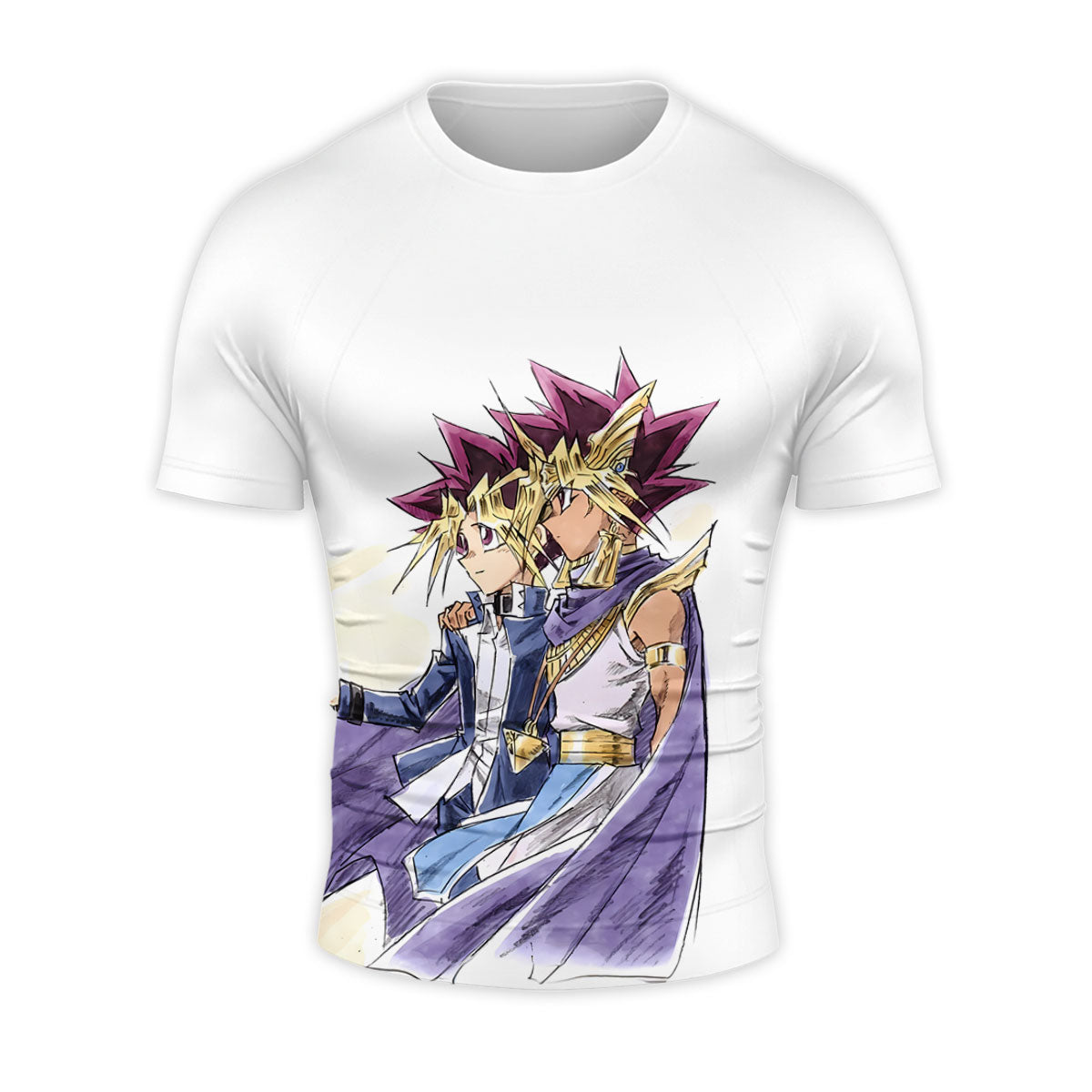 Yugioh Yugi Muto And Atem Standing Side By Side Purple Anime Apparel