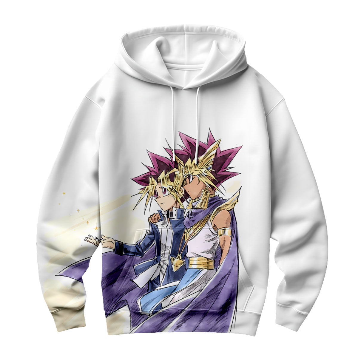 Yugioh Yugi Muto And Atem Standing Side By Side Purple Anime Apparel