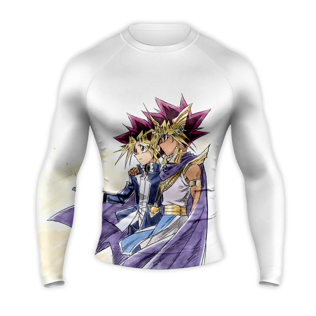 Yugioh Yugi Muto And Atem Standing Side By Side Purple Anime Apparel