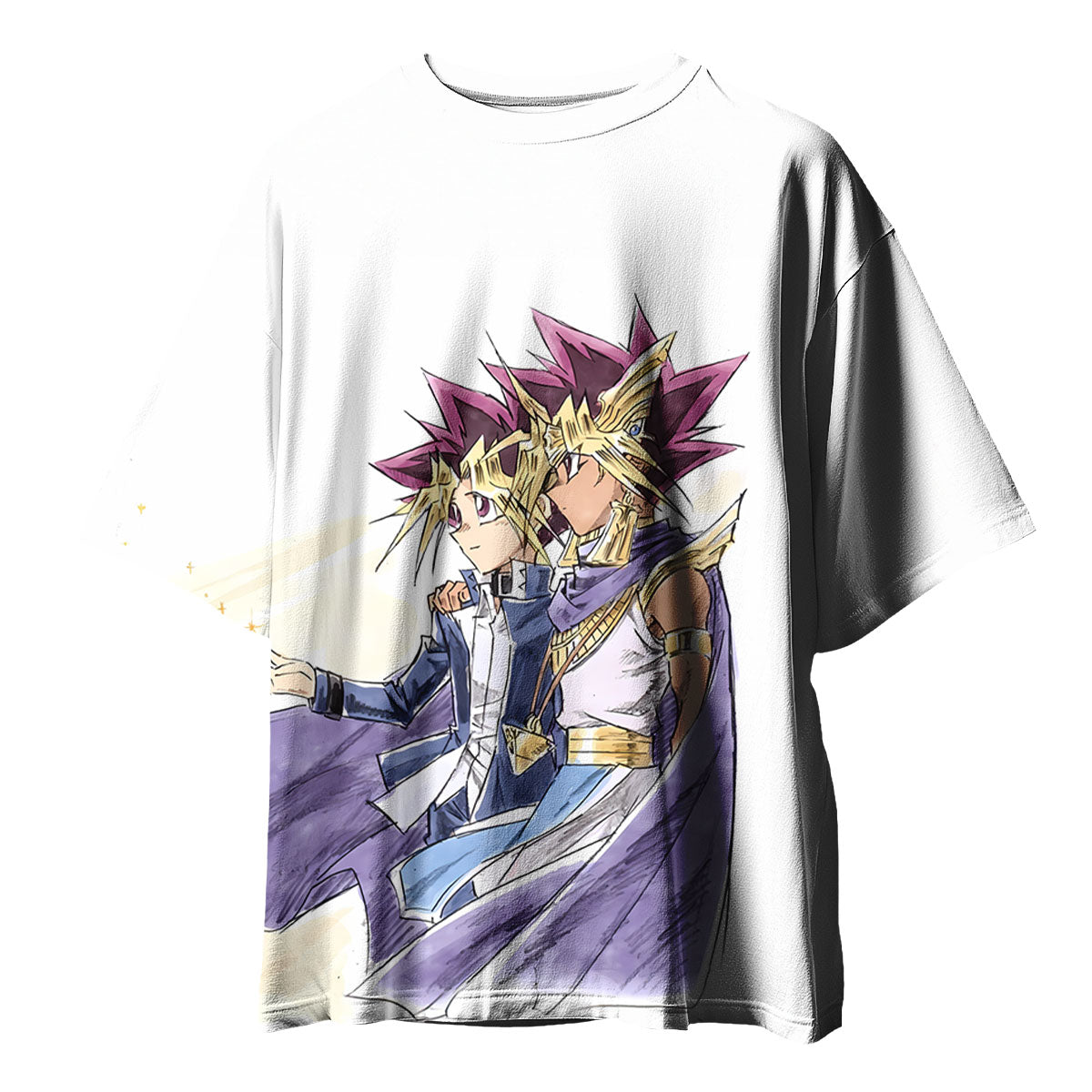 Yugioh Yugi Muto And Atem Standing Side By Side Purple Anime Apparel