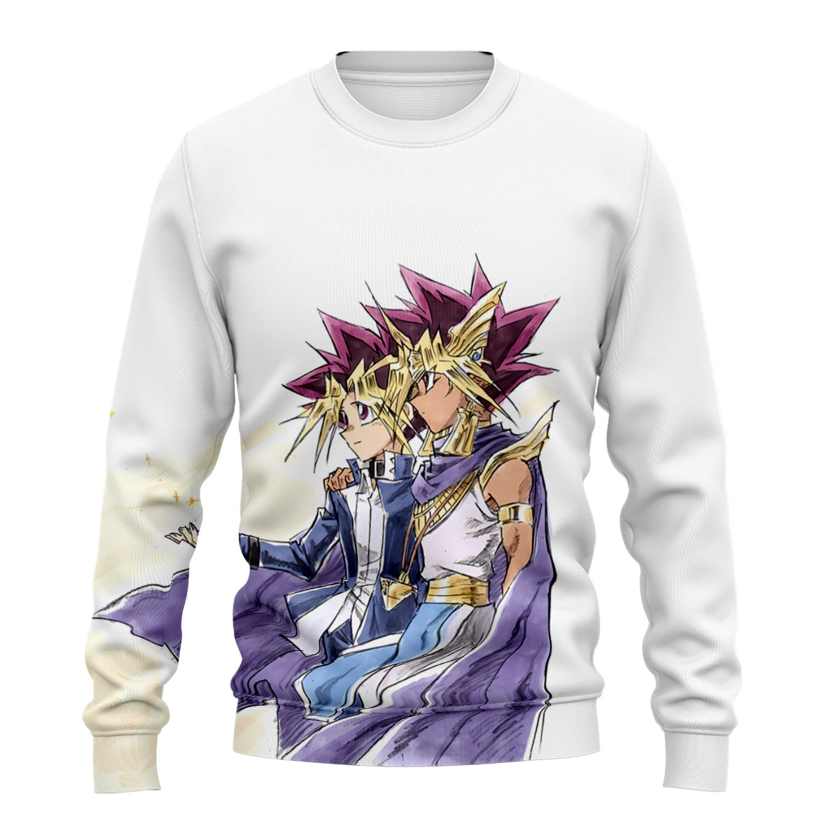 Yugioh Yugi Muto And Atem Standing Side By Side Purple Anime Apparel