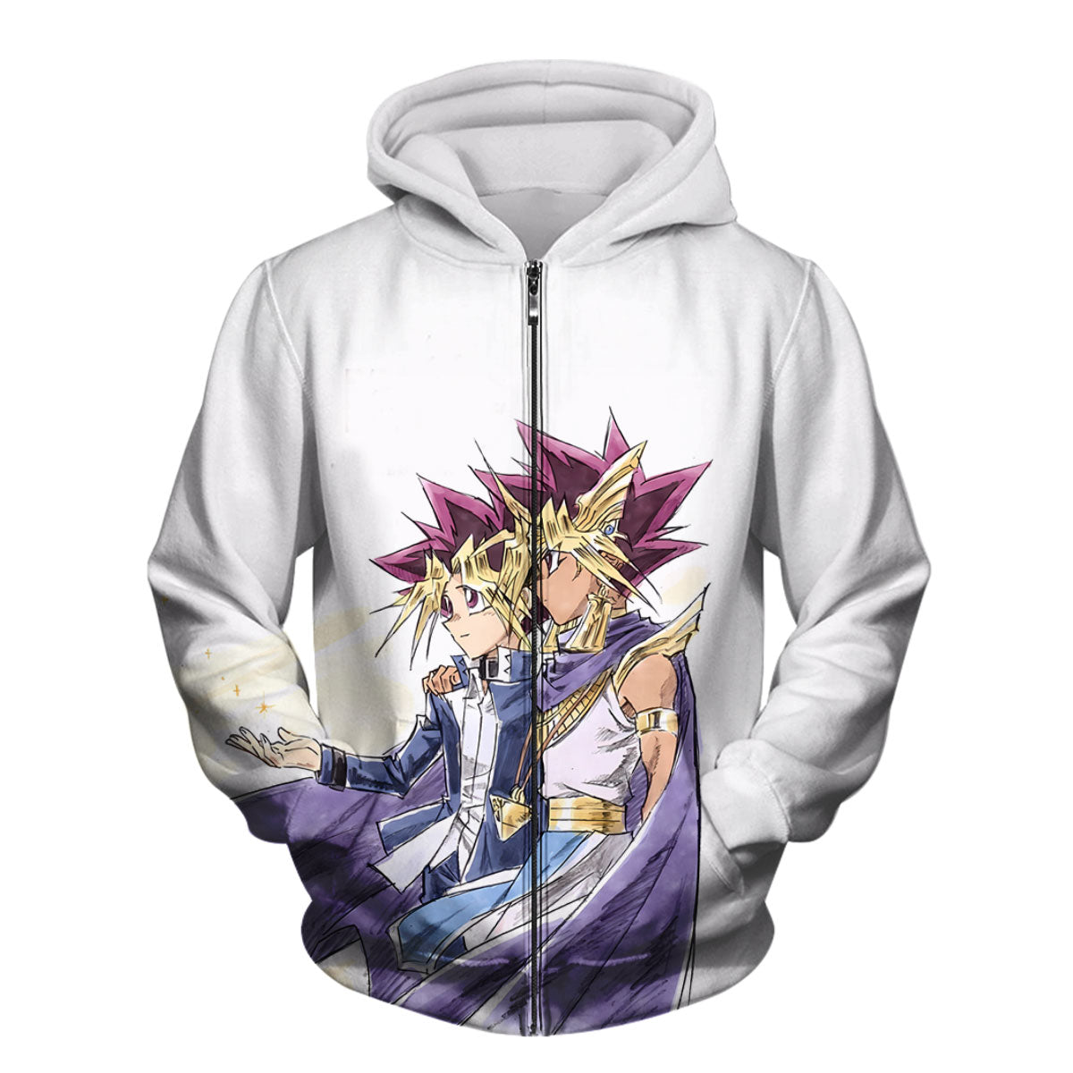 Yugioh Yugi Muto And Atem Standing Side By Side Purple Anime Apparel