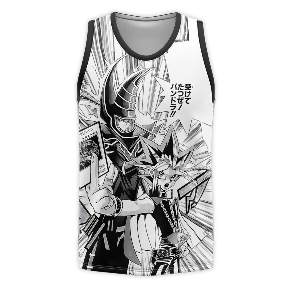 Yugioh Yugi Muto And Black Magician Monochrome Character Design Anime Apparel