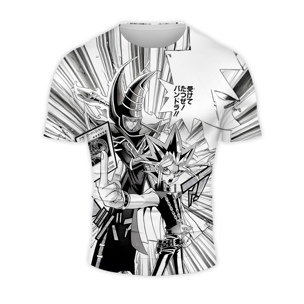 Yugioh Yugi Muto And Black Magician Monochrome Character Design Anime Apparel