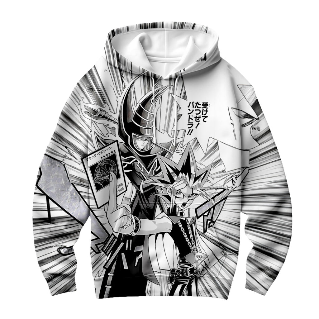 Yugioh Yugi Muto And Black Magician Monochrome Character Design Anime Apparel