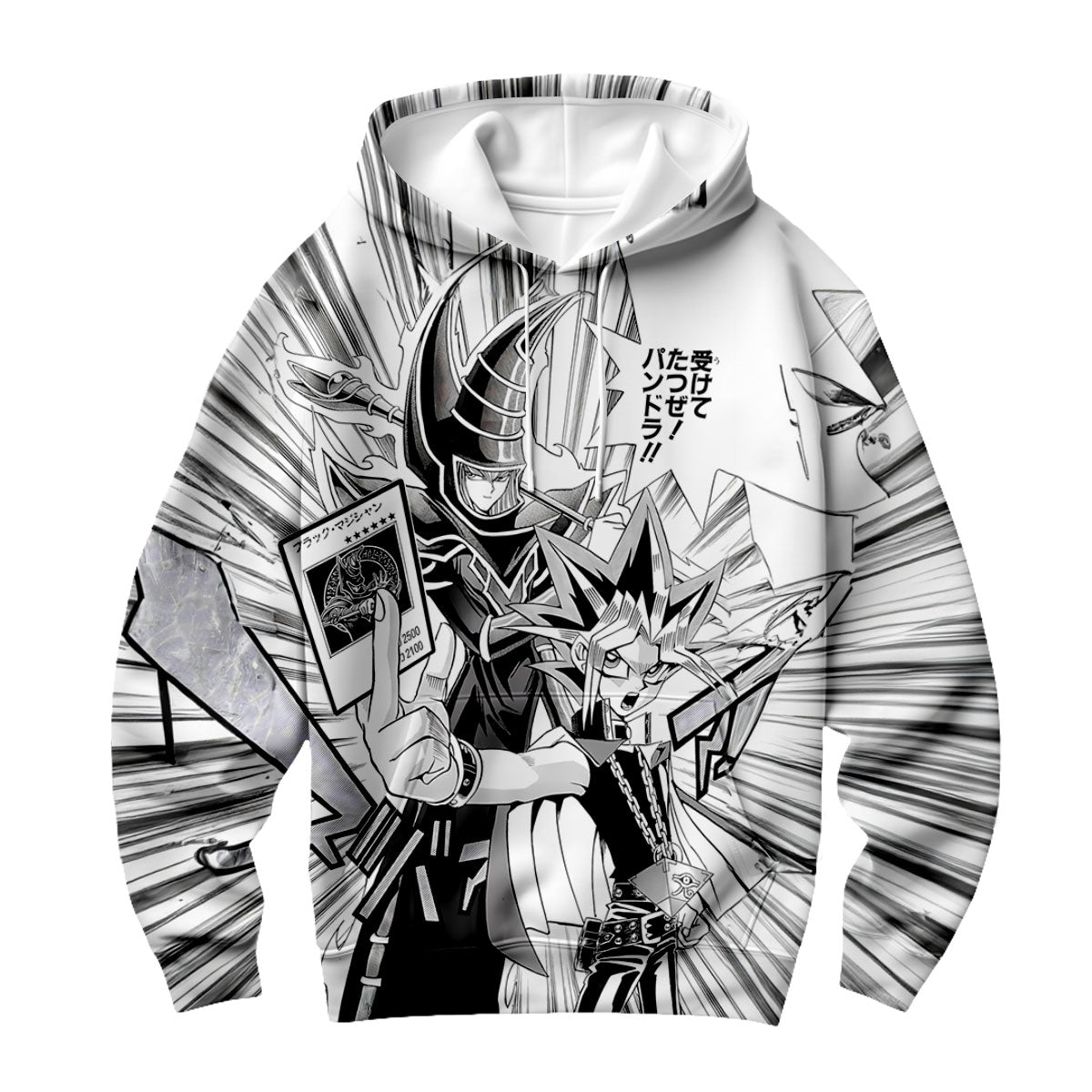 Yugioh Yugi Muto And Black Magician Monochrome Character Design Anime Apparel