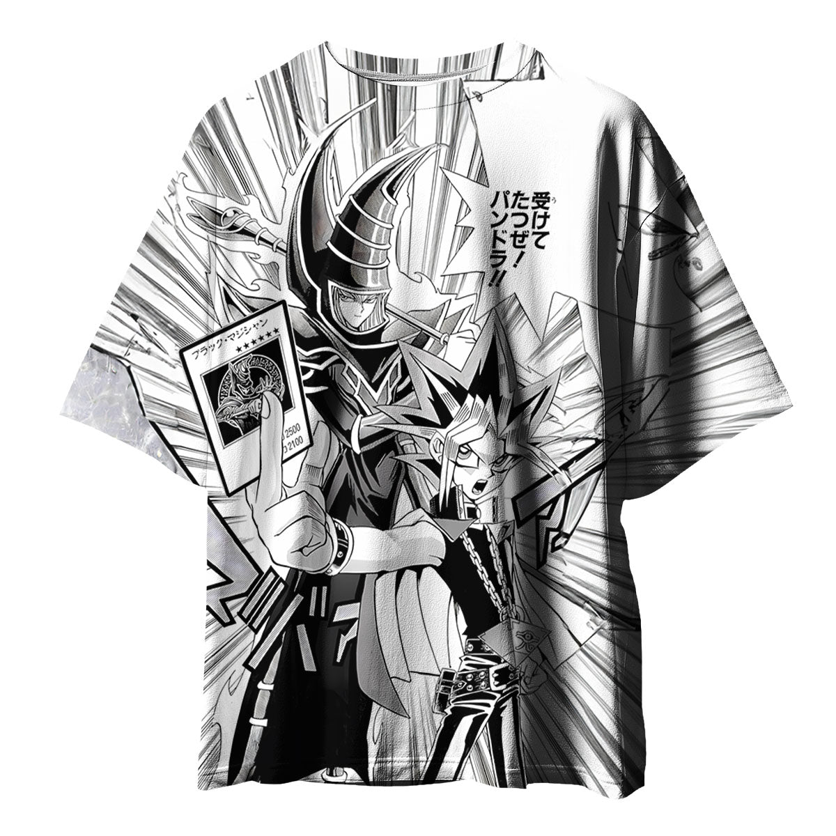 Yugioh Yugi Muto And Black Magician Monochrome Character Design Anime Apparel