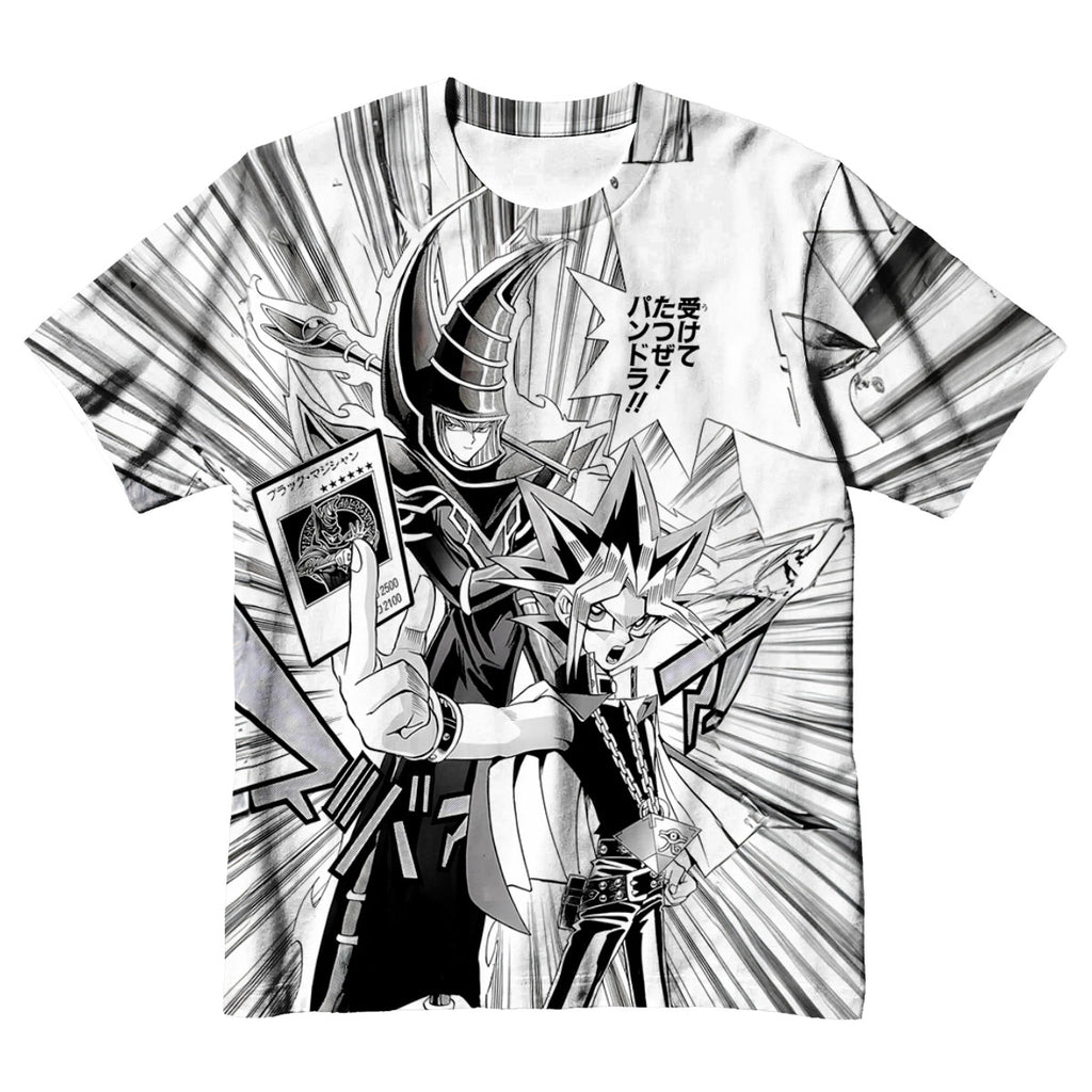 Yugioh Yugi Muto And Black Magician Monochrome Character Design Anime Apparel