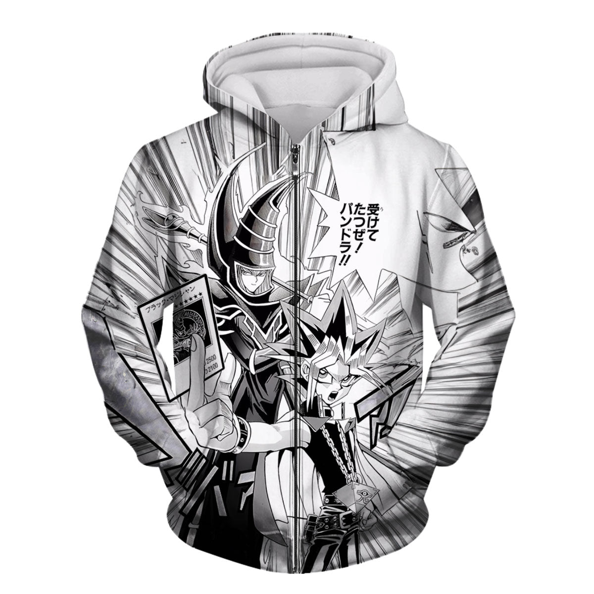 Yugioh Yugi Muto And Black Magician Monochrome Character Design Anime Apparel
