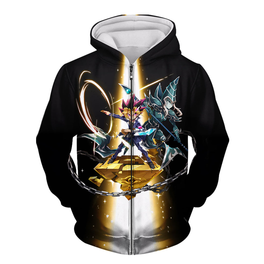 Yugioh Yugi Muto And Blueeyes Magician Standing Together Anime Apparel