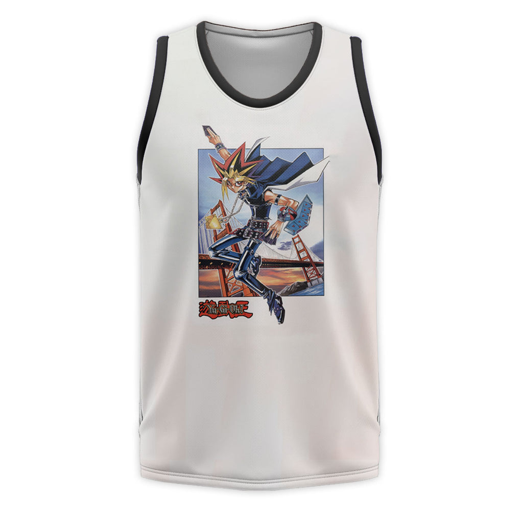 Yugioh Yugi Muto Holding Blue Card Classic Cover Pose Anime Apparel
