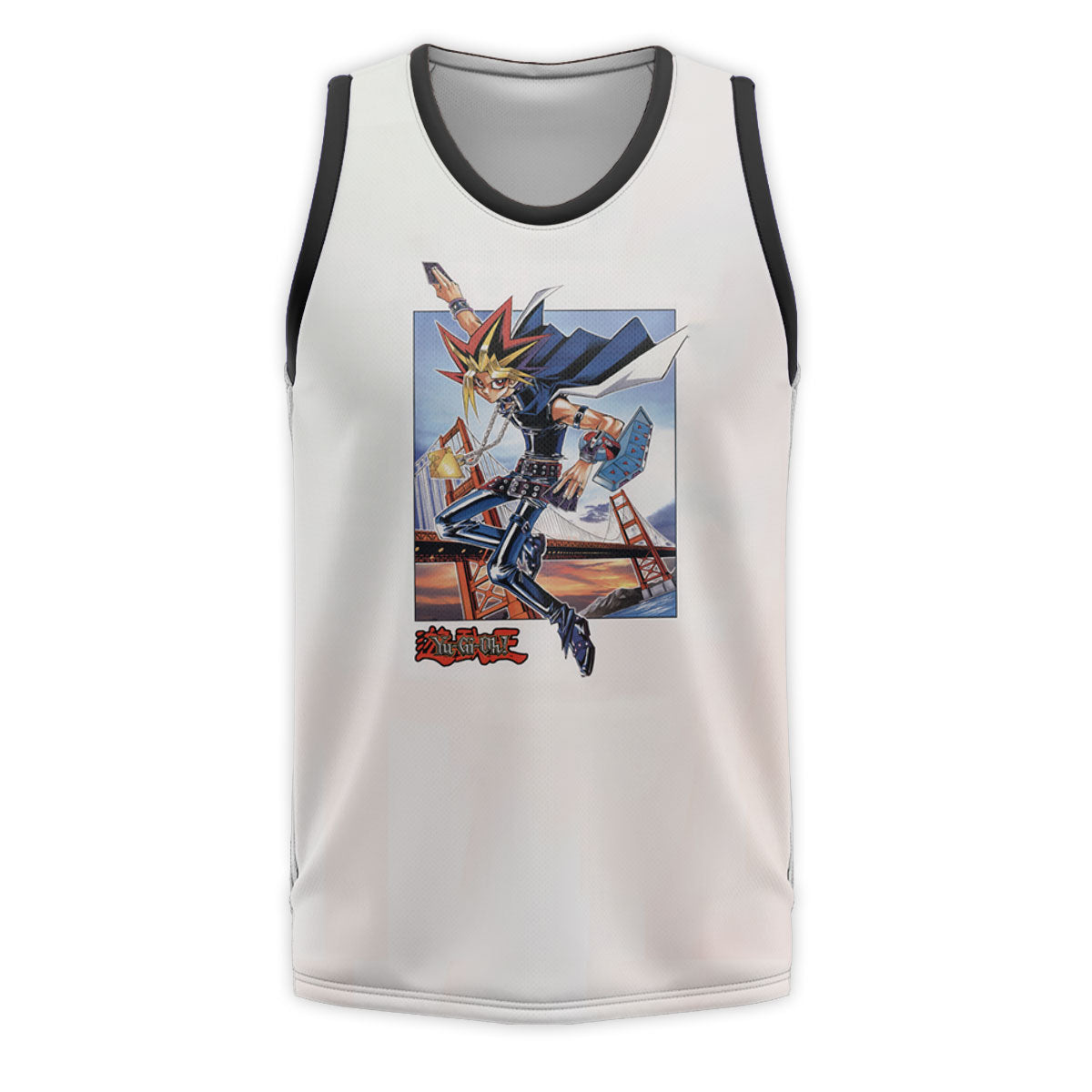 Yugioh Yugi Muto Holding Blue Card Classic Cover Pose Anime Apparel