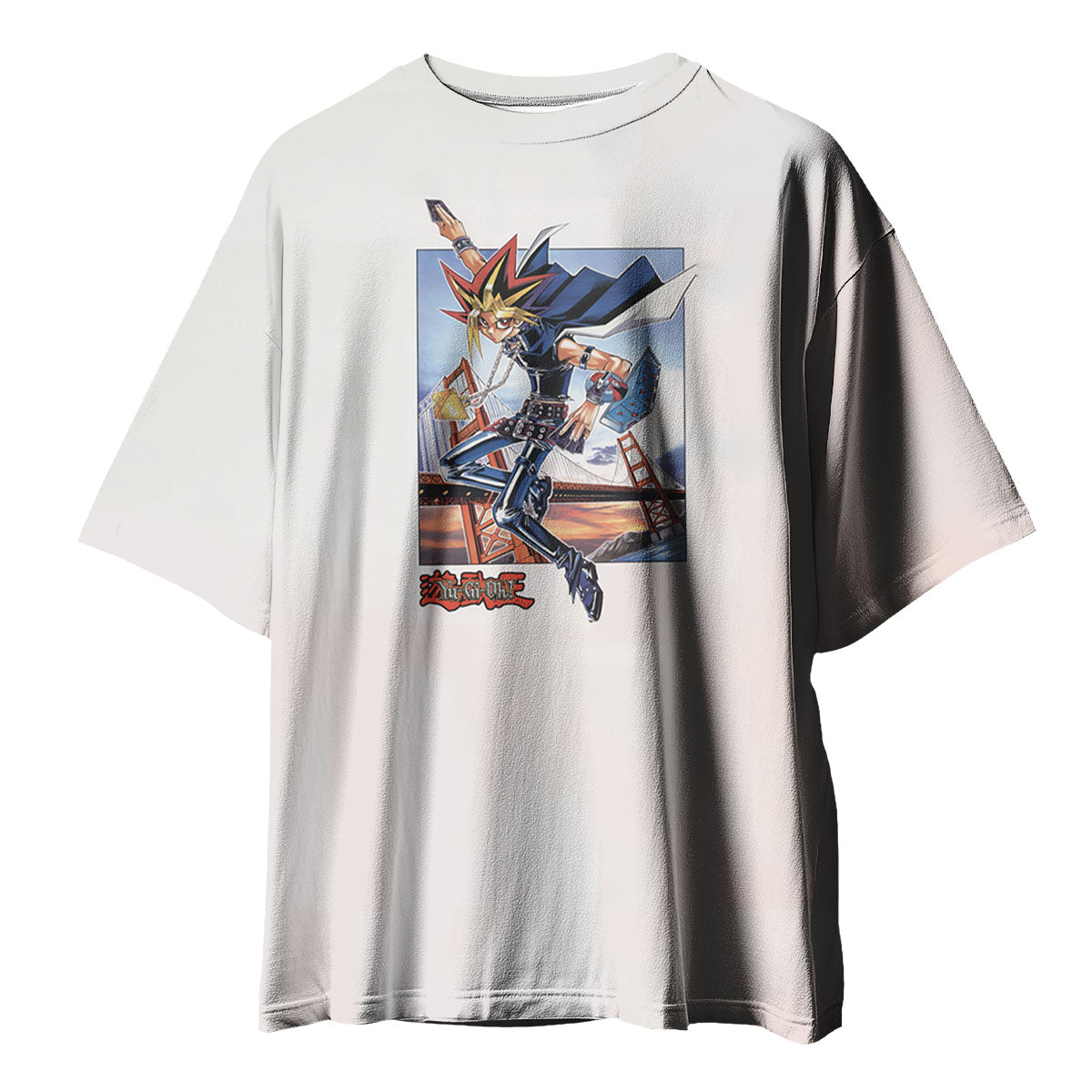 Yugioh Yugi Muto Holding Blue Card Classic Cover Pose Anime Apparel