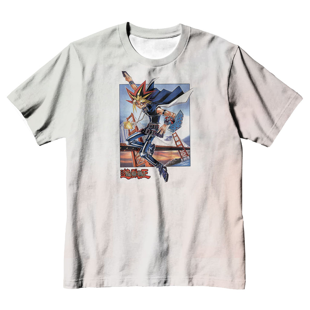 Yugioh Yugi Muto Holding Blue Card Classic Cover Pose Anime Apparel