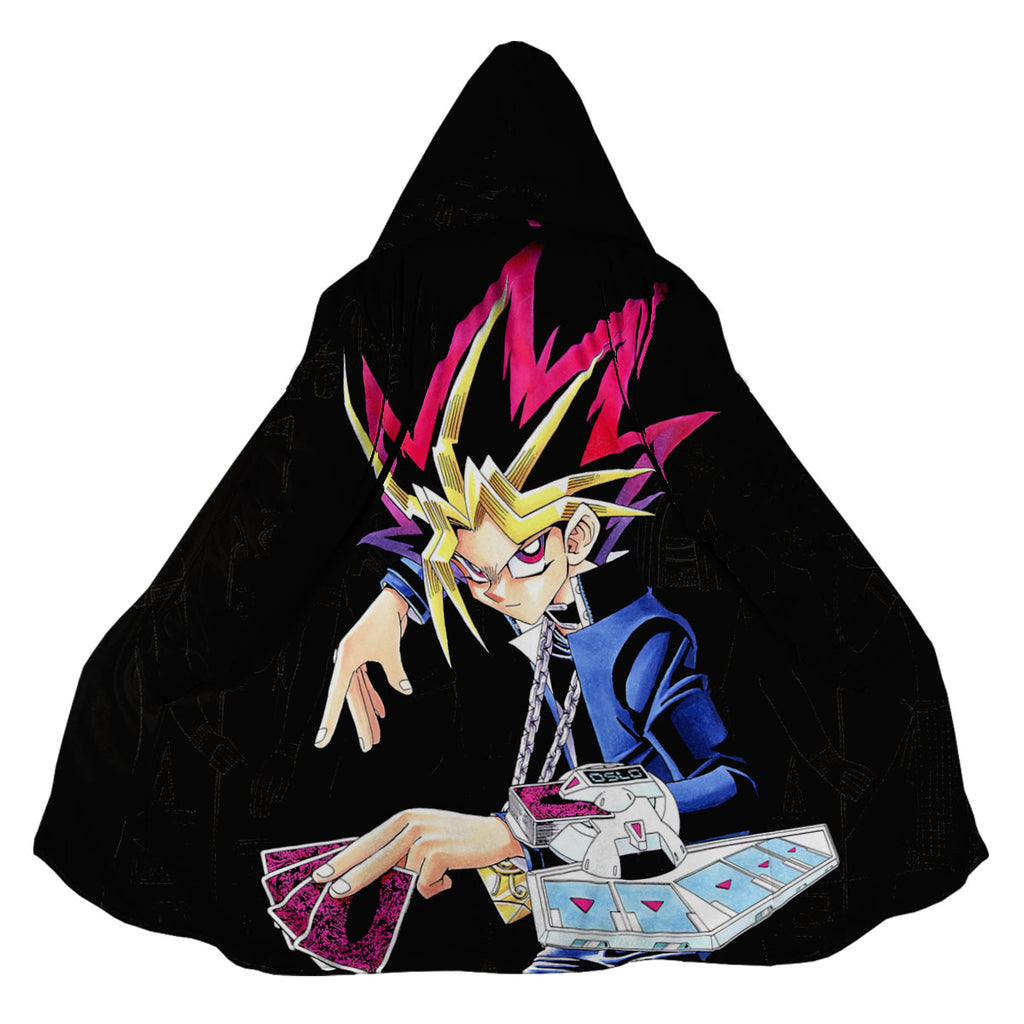 Yugioh Yugi Muto Holding Blue Card During Duel Anime Apparel