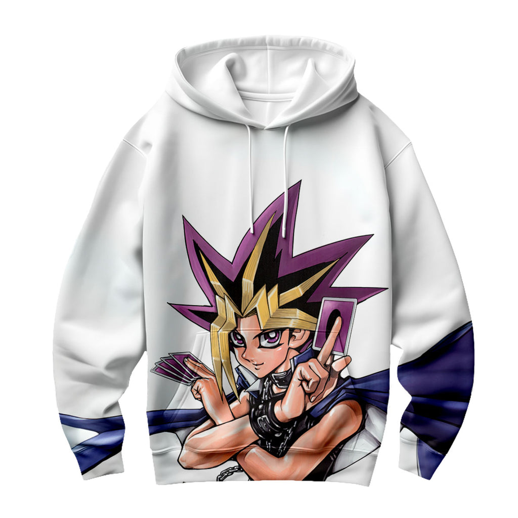 Yugioh Yugi Muto Holding Purple Card Anime Apparel