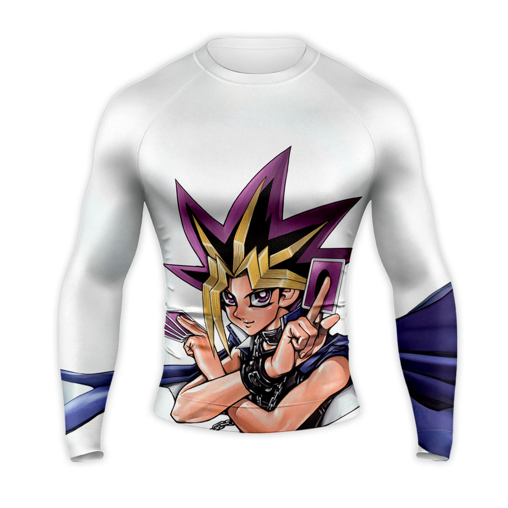 Yugioh Yugi Muto Holding Purple Card Anime Apparel