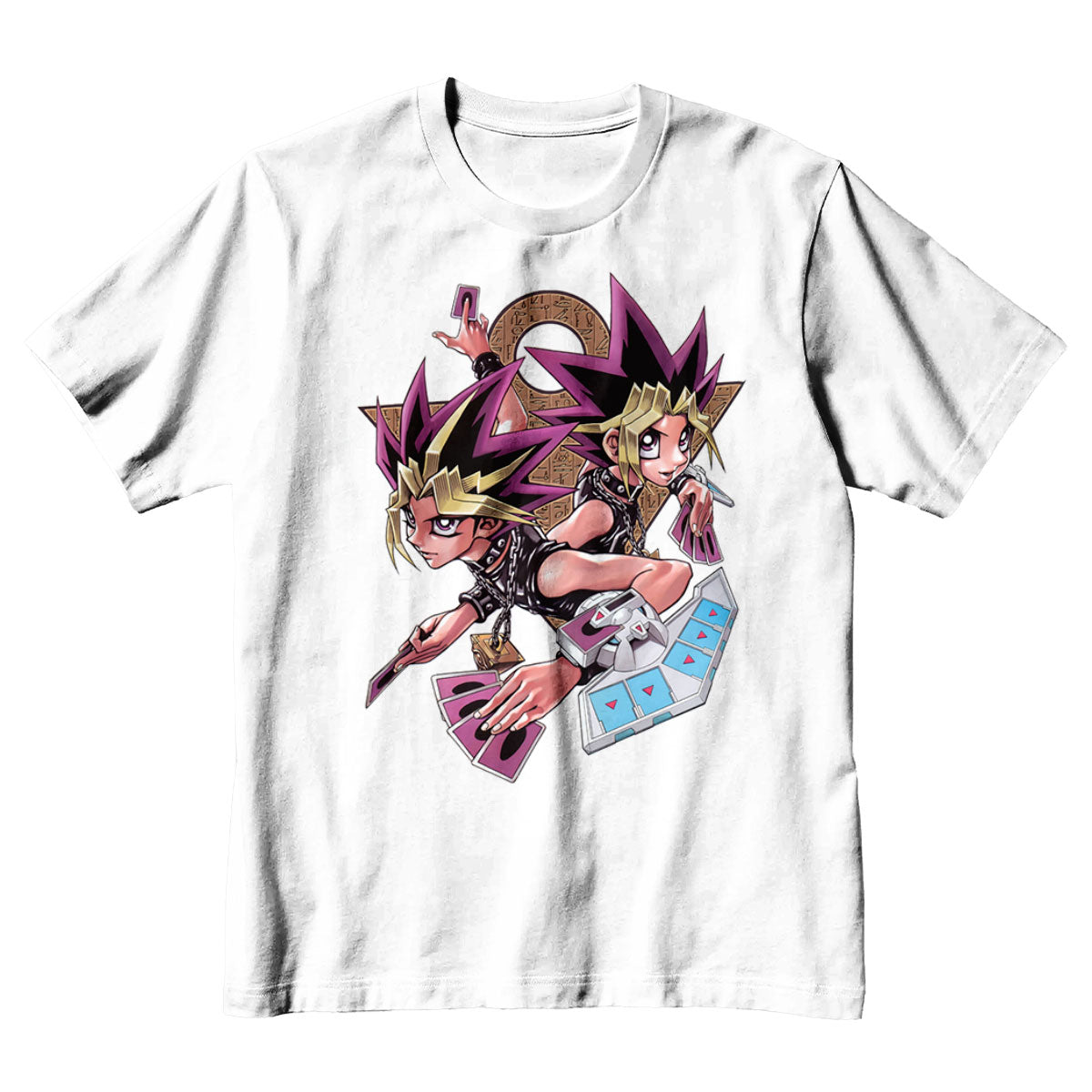 Yugioh Yugi Muto Holding Purple Card In Duel Anime Apparel