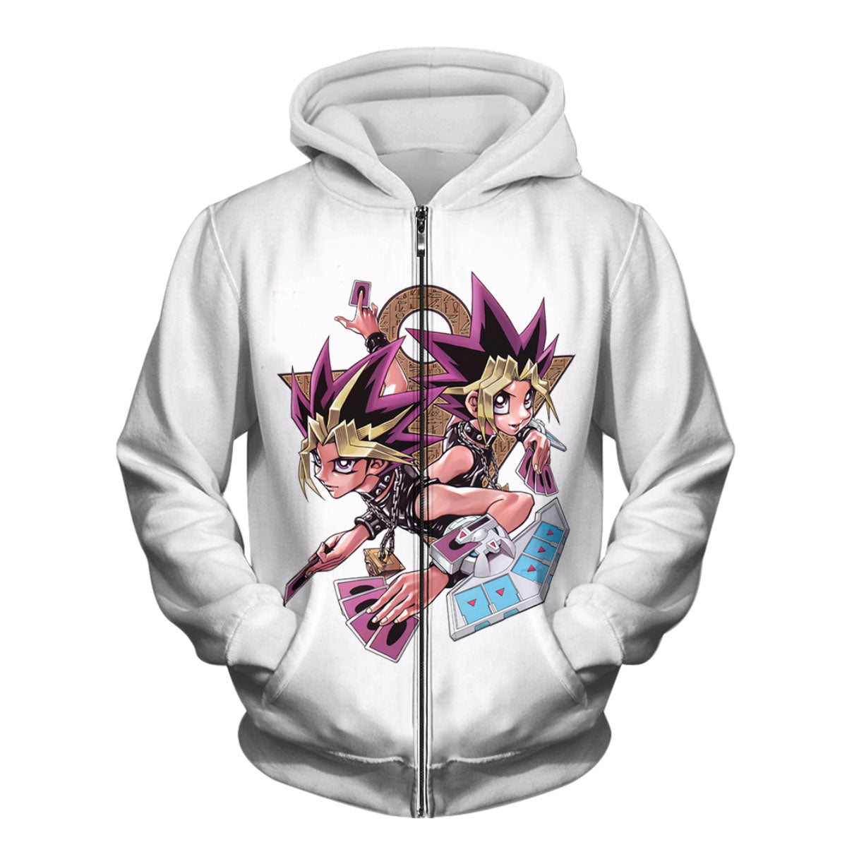 Yugioh Yugi Muto Holding Purple Card In Duel Anime Apparel