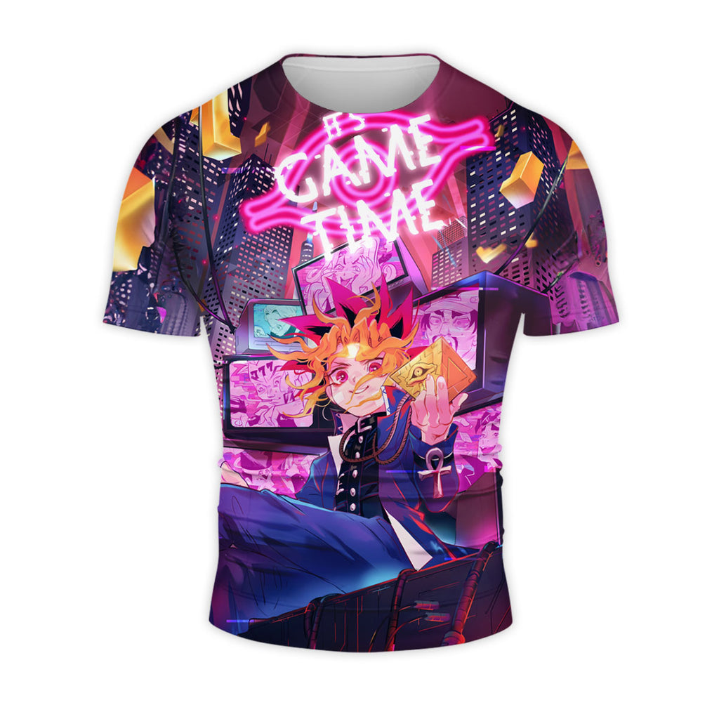 Yugioh Yugi Muto Sitting Inside Pink Television Anime Apparel